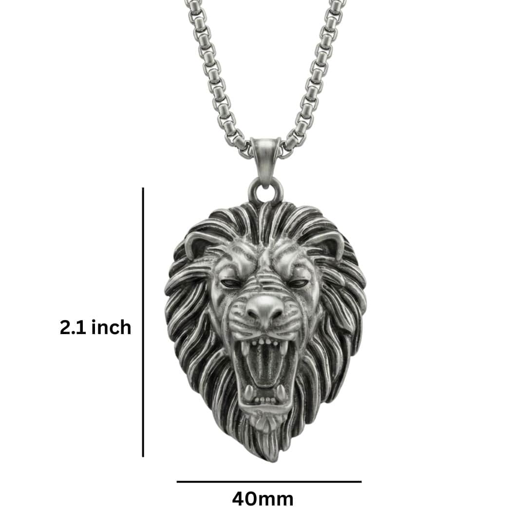 IMPERIAL LION KING - 40mm Titanium Steel Pendant with 24inch Round Box 5mm Chain for Men & Boys - Image 6
