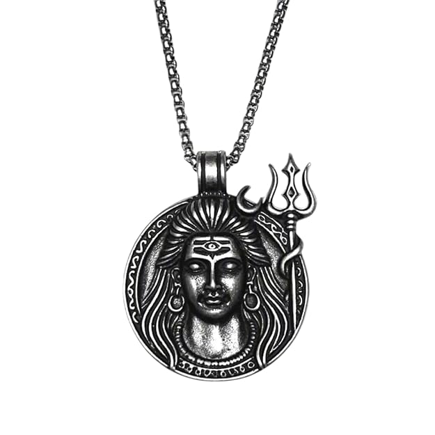 SHIVA THE PROTECTOR - Pure Vintage Pure Steel Pendant with 24inch Round Box Chain for Men & Boys - Image 4