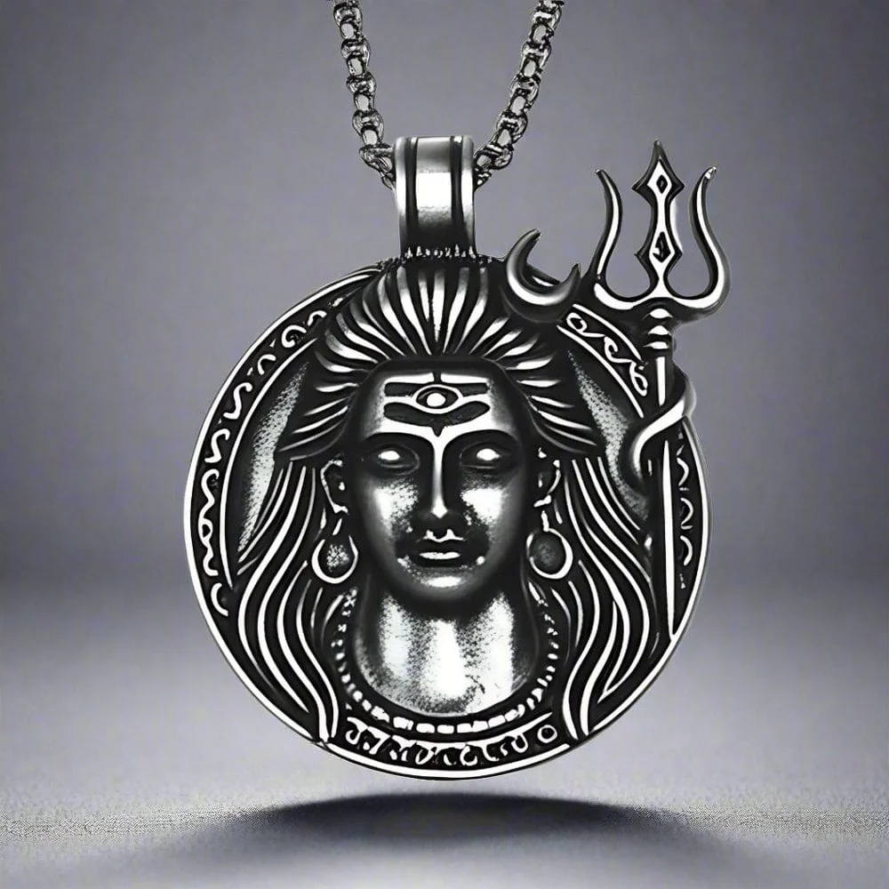 SHIVA THE PROTECTOR - Pure Vintage Pure Steel Pendant with 24inch Round Box Chain for Men & Boys - Image 5