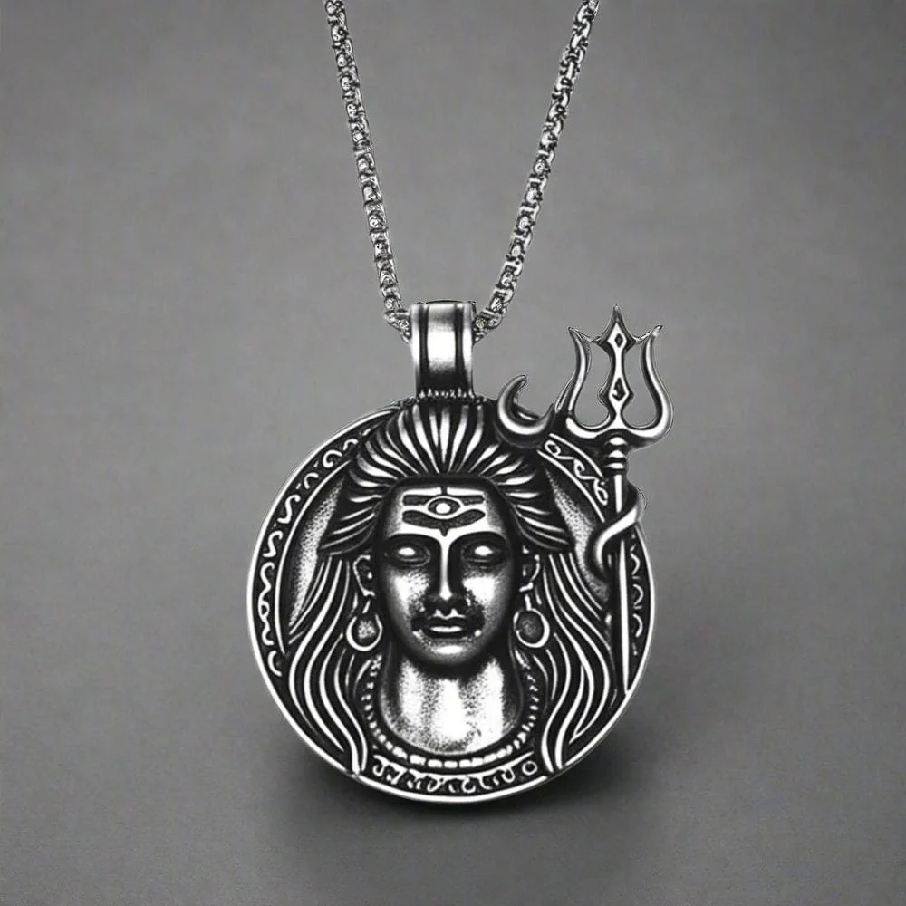 SHIVA THE PROTECTOR - Pure Vintage Pure Steel Pendant with 24inch Round Box Chain for Men & Boys - Image 8