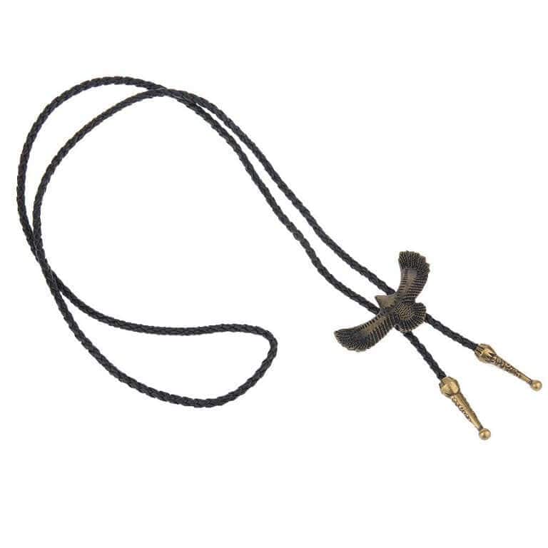 SOARING FALCON - Retro Alloy Pendant Bolo Tie | Adjustable Genuine Leather Cowboy Necktie Necklace for Men & Boys - Image 3