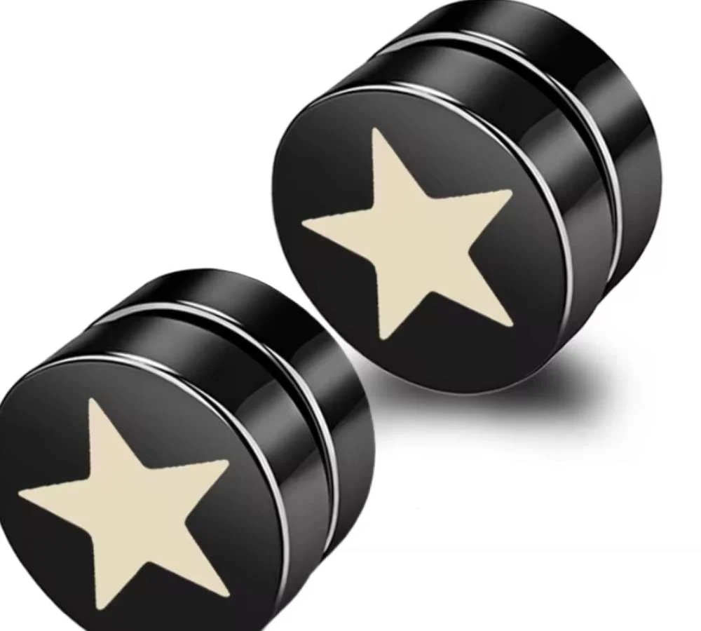 STARLUX - Magnetic Non-Piercing Pure Titanium Steel Studs Earrings for Men & Boys (2 Pcs) - Image 3