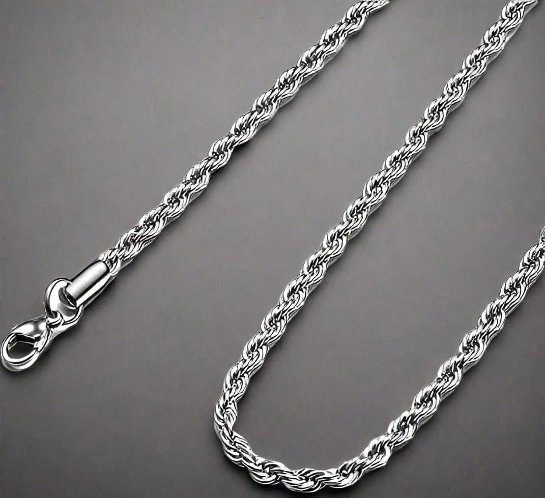 TWISTED ROPE - 3.5mm Chain Stainless Steel 24inch for Men & Boys - Image 3