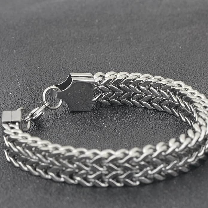 ITALIAN MESH CLAW - Stainless Steel Italian trending Style, double-layer thick 10mm Bracelet, 7 to 8 inch with Lobster Claw Buckle for Men & Boy - Image 5