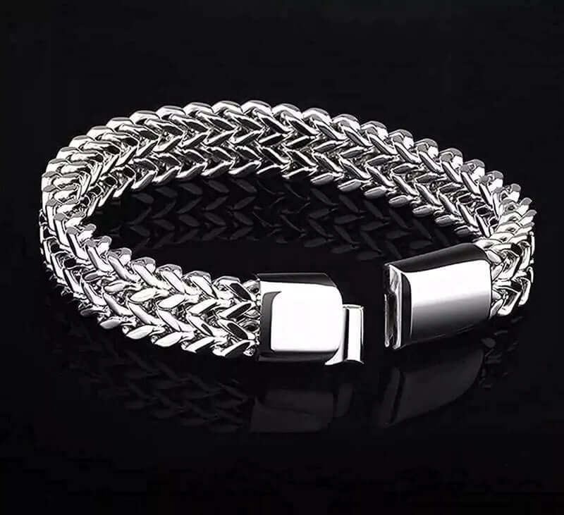 ITALIAN MESH LINK - 11.5mm Pure Titanium Steel Bracelet with Magnetic Buckle for Men & Boy (8 inch) - Image 8
