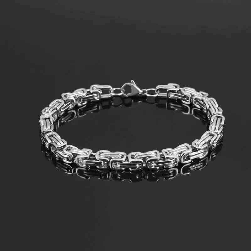 MASCULINE BYZANTINE - 4mm Pure Stainless Steel Bracelet American trending Style, 7 to 9 inch with Lobster Claw Buckle for Men & Boys - Image 5