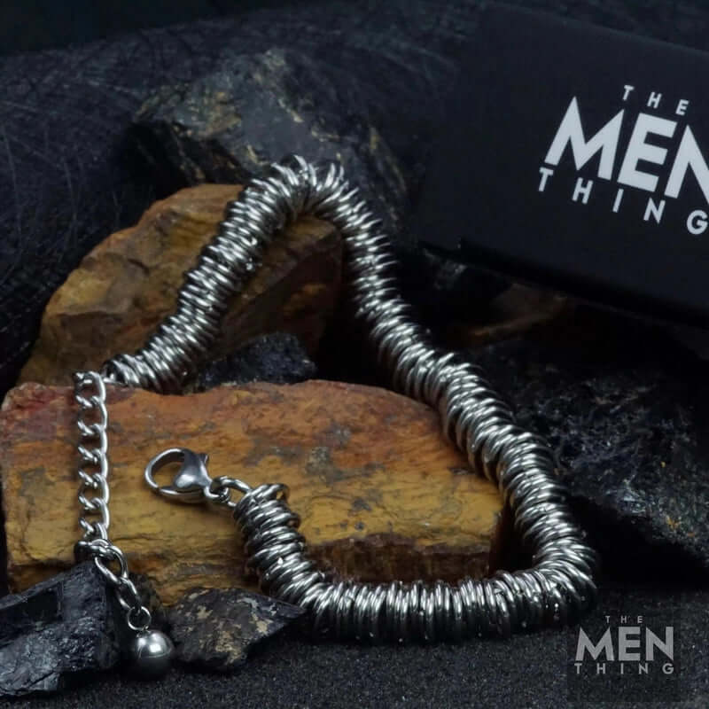 HOOPLET -  7mm Pure Stainless Steel Bracelet, European Style - 8 inch with Adjustable Lobster Claw Buckle for Men & Boys - Image 4