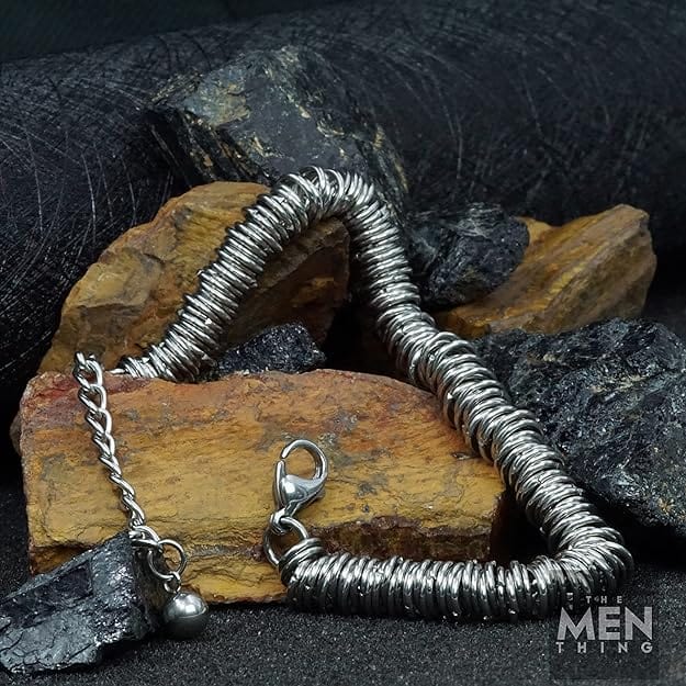 HOOPLET -  7mm Pure Stainless Steel Bracelet, European Style - 8 inch with Adjustable Lobster Claw Buckle for Men & Boys - Image 5