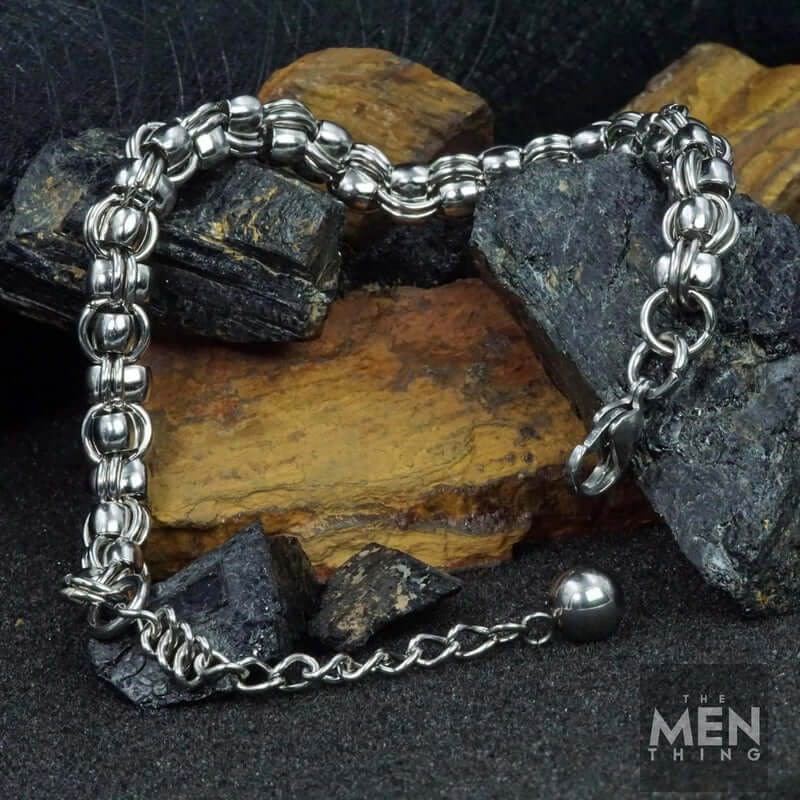 DUOLOOP -  8mm Stainless Steel Bracelet, European Style - 8 inch with Adjustable Lobster Claw Buckle for Men & Boys - Image 4