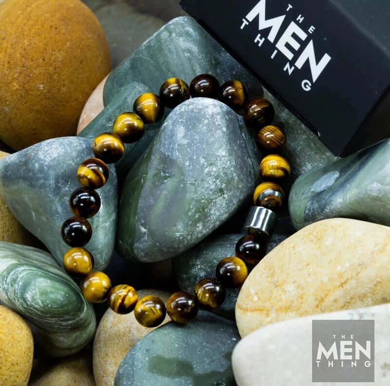 AZURITE ATMOSPHERE - Beads Bracelet with Natural Stone - 7 inch Stretch Bracelet - Image 4