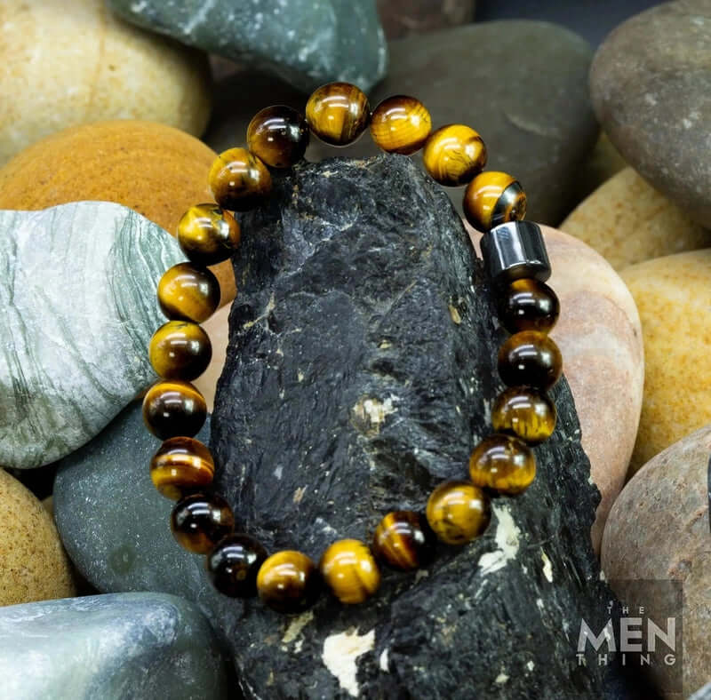 AZURITE ATMOSPHERE - Beads Bracelet with Natural Stone - 7 inch Stretch Bracelet - Image 5