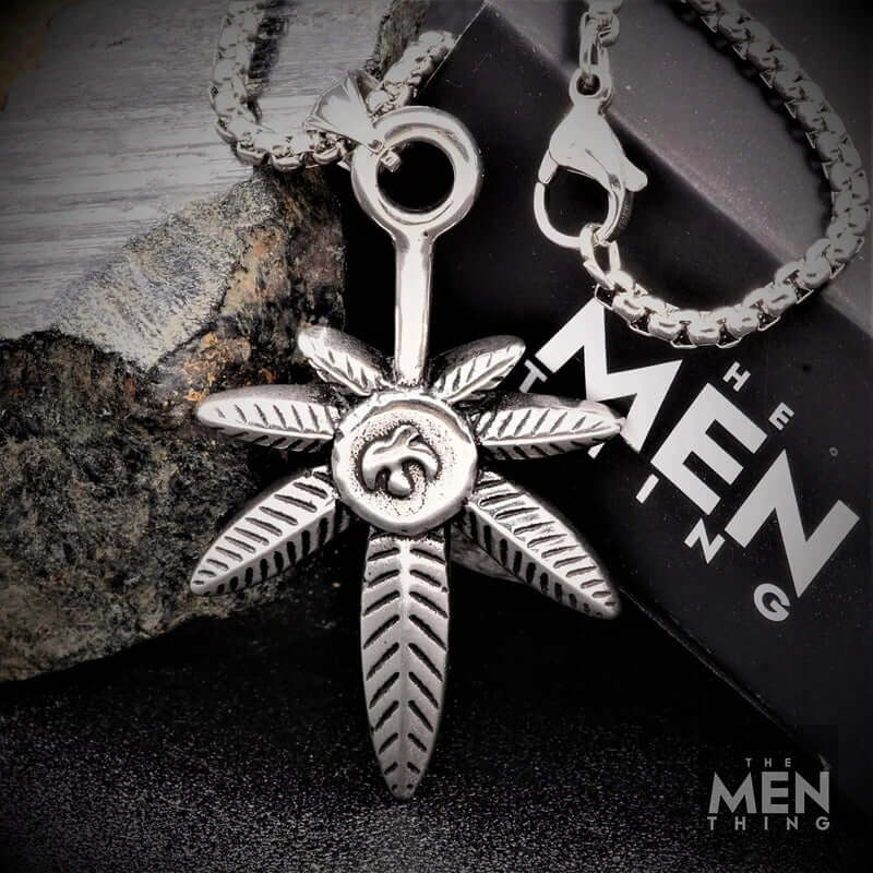 LEAF OF LIFE - Pure Titanium Steel Pendant with 24inch Round Box Chain for Men & Boys - Image 4