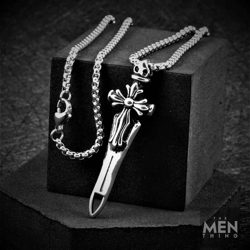 VICTORY SWORD -  Titanium Steel Pendant with 24inch Round Box Chain for Men & Boys - Image 4