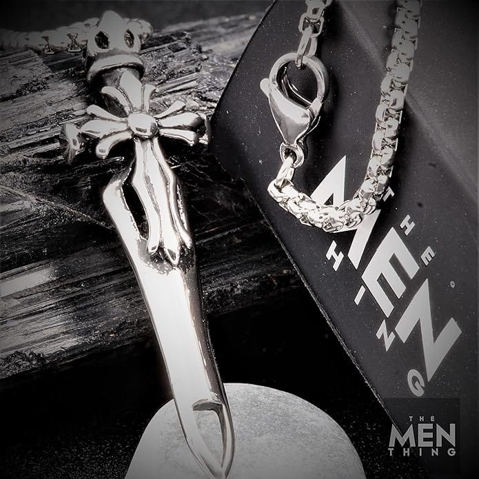 VICTORY SWORD -  Titanium Steel Pendant with 24inch Round Box Chain for Men & Boys - Image 5