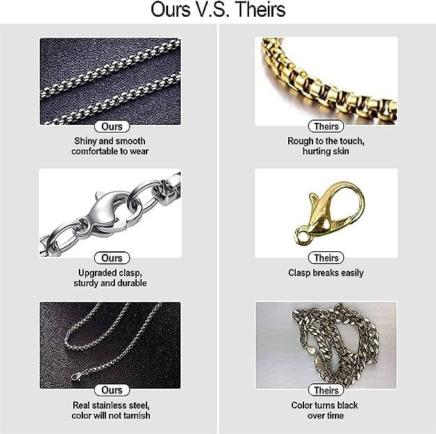 ANGLE SKULL- Alloy Pendant with Pure Stainless steel 24inch Chain for Men, American trending Style - Round Box Chain & Pendant for Men & Boy - Image 5