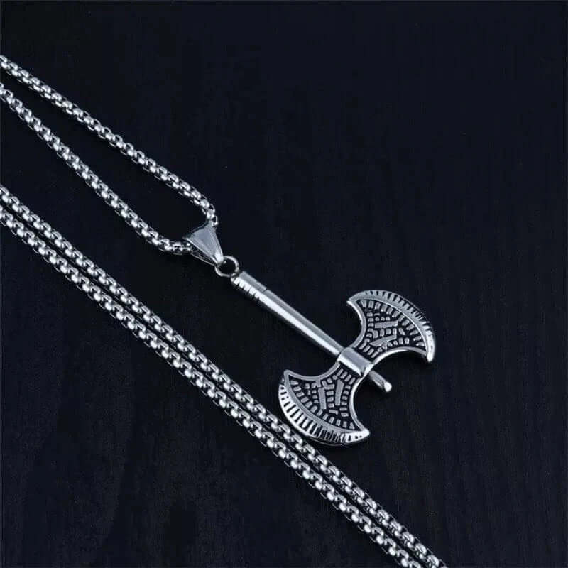TWIN SHARP AXE - Alloy Pendant with Stainless Steel 24inch Round Box Chain, American trending Style for Men & Boy - Image 6