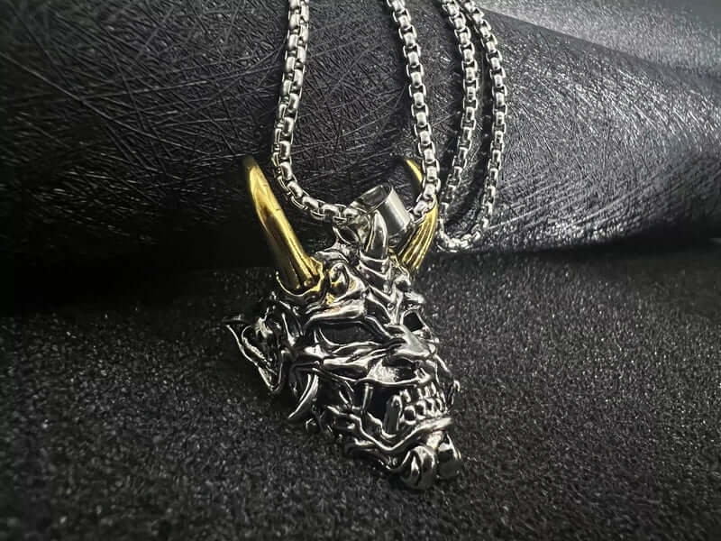 GOLDEN HORN - Alloy Pendant with Stainless Steel 24inch Round Box Chain, European trending Style for Men & Boy - Image 3