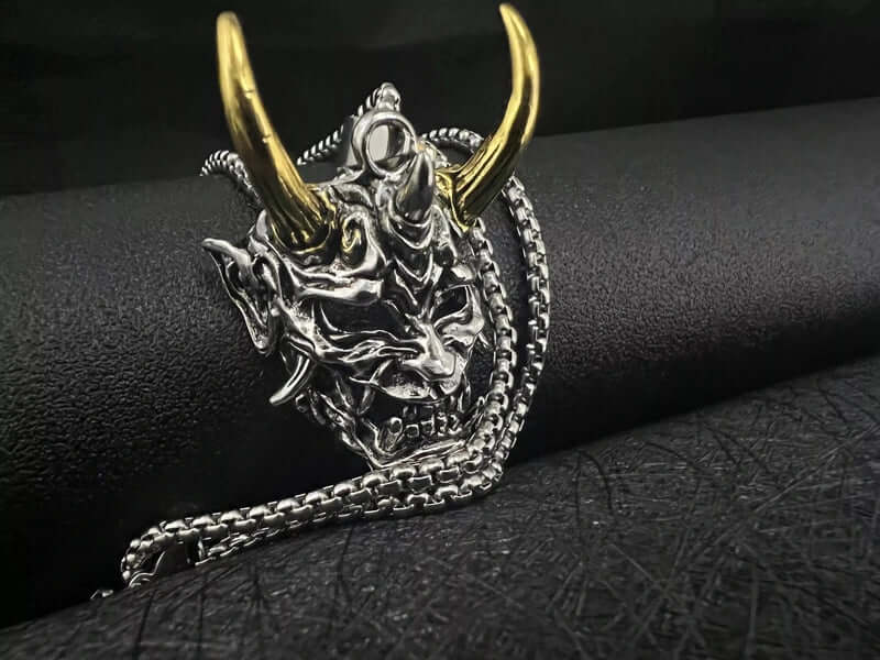 GOLDEN HORN - Alloy Pendant with Stainless Steel 24inch Round Box Chain, European trending Style for Men & Boy - Image 6