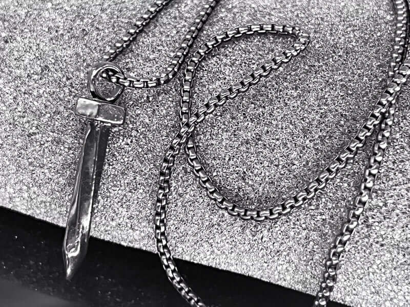 DARKNAIL - Alloy Pendant with Pure Stainless Steel 24inch Chain for Men, European trending Style - Round Box Silver Chain for Men & Boy - Image 4