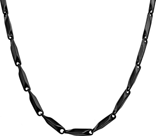 RICE CHAIN BLACK - Stainless Steel  24inch Chain - Image 4