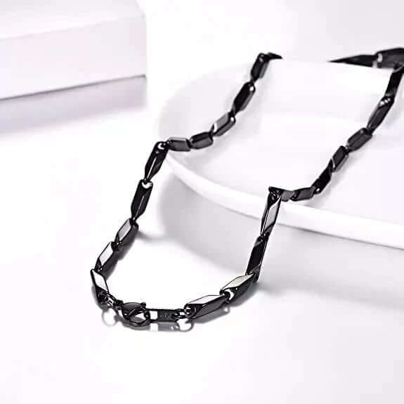 RICE CHAIN BLACK - Stainless Steel  24inch Chain - Image 6