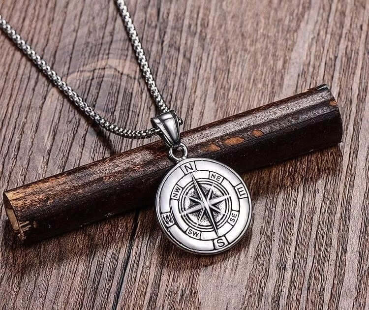 NAVIGATOR - Alloy Compass Pendant with Pure Stainless Steel 24inch Round Box Chain, American trending Style for Men & Boy - Image 5