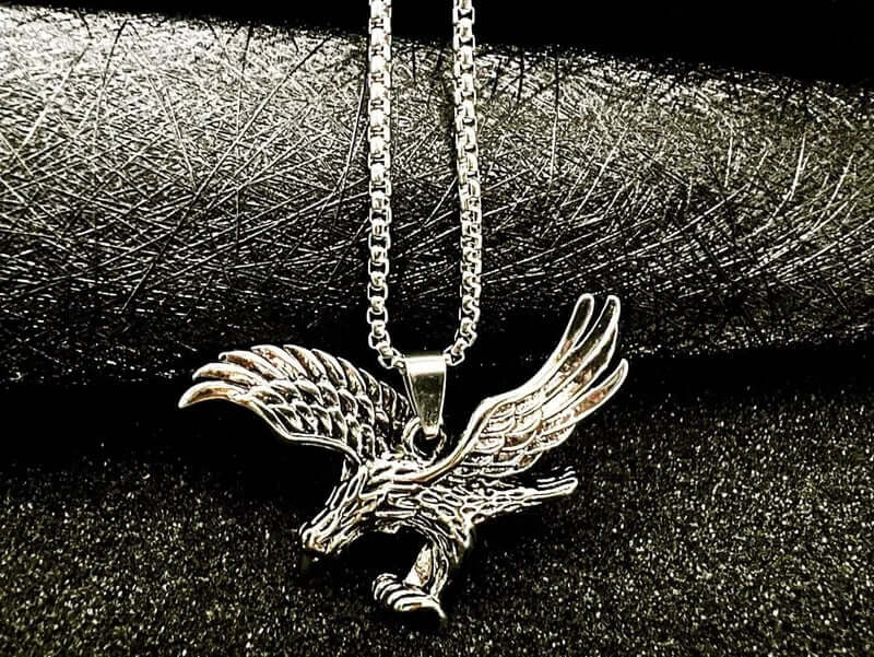 EAGLE-SHARP - Alloy Pendant with Pure Stainless Steel 24inch Round Body Chain, European trending Style for Men & Boy - Image 3