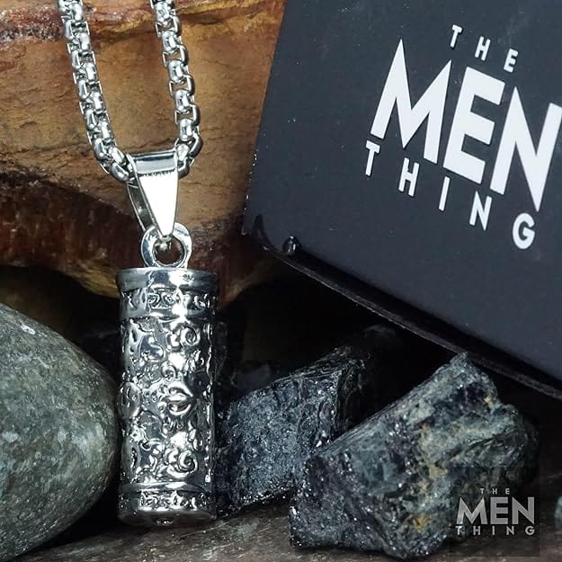 ZEN-CYLINDER - Alloy Pendant with Pure Stainless Steel 24inch Round Box Chain, European trending Style for Men & Boys - Image 4