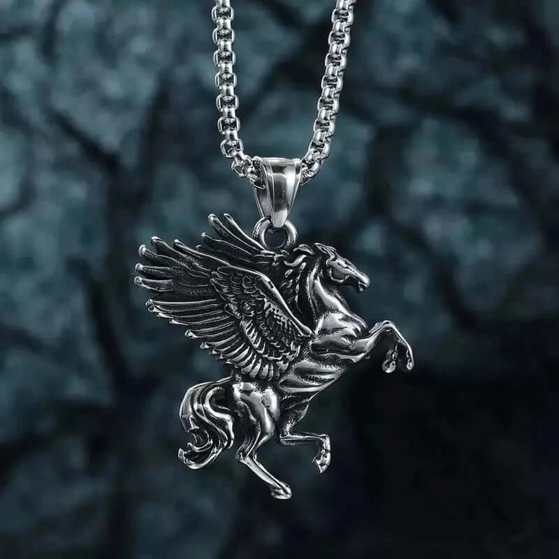 PEGASUS-  Alloy Pendant with Pure Stainless Steel  24inch Round Box Chain for Men, European trending Style for Men & Boy - Image 4