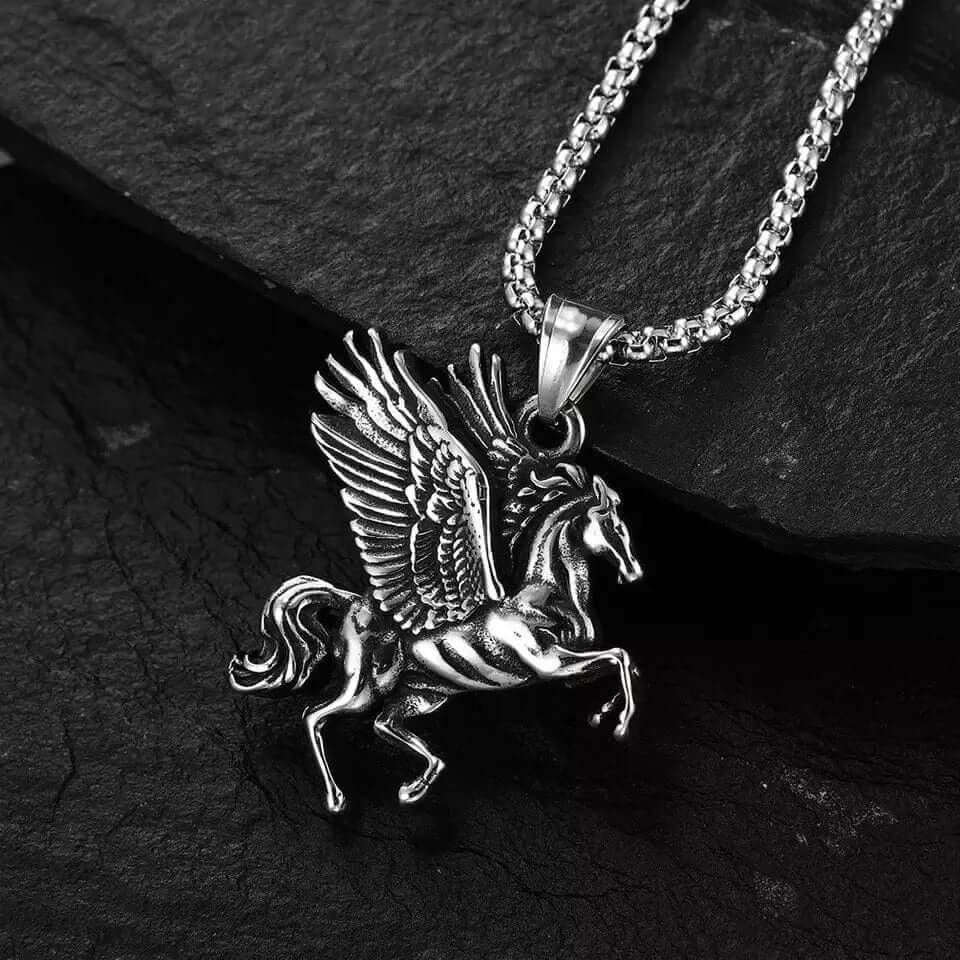 PEGASUS-  Alloy Pendant with Pure Stainless Steel  24inch Round Box Chain for Men, European trending Style for Men & Boy - Image 5