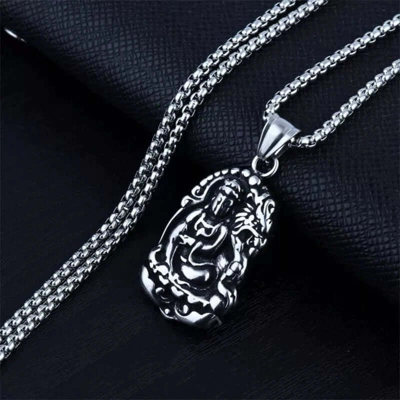 ROARING PEACE - Alloy Pendant with Pure Stainless Steel 24inch Round Box Chain, American trending Style for Men & Boy - Image 3