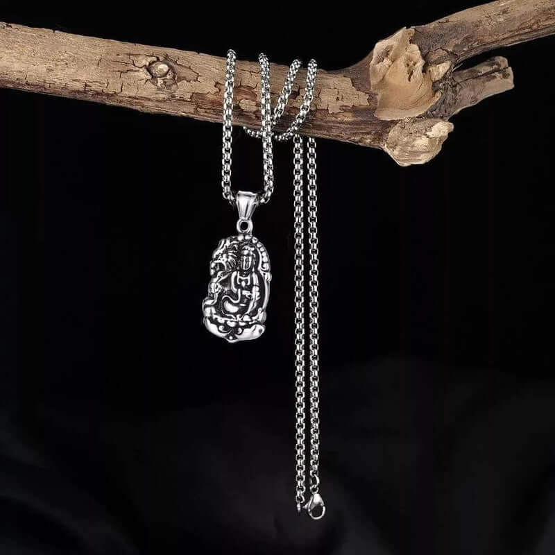 ROARING PEACE - Alloy Pendant with Pure Stainless Steel 24inch Round Box Chain, American trending Style for Men & Boy - Image 5