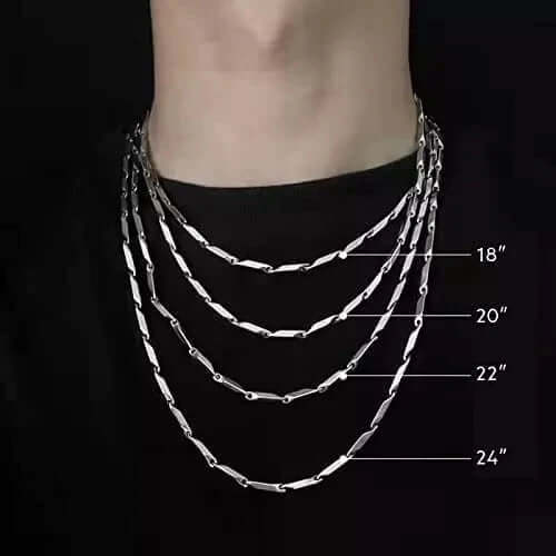 RICE CHAIN - Black Silver Tone - Pure Stainless Steel 24inch - European Trending Style for Men & Boy - Image 3