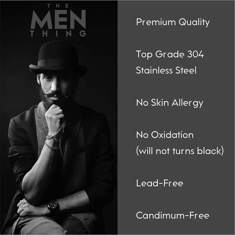 RICE CHAIN - Black Silver Tone - Pure Stainless Steel 24inch - European Trending Style for Men & Boy - Image 5