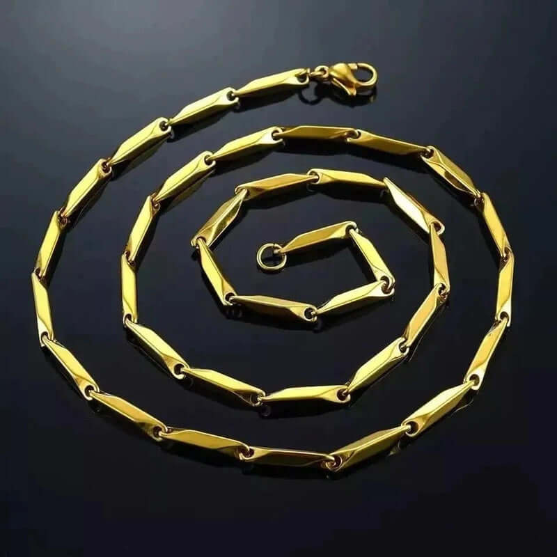 RICE CHAIN - Gold Tone - Pure Stainless Steel 24inch - European Trending Style for Men & Boy - Image 6