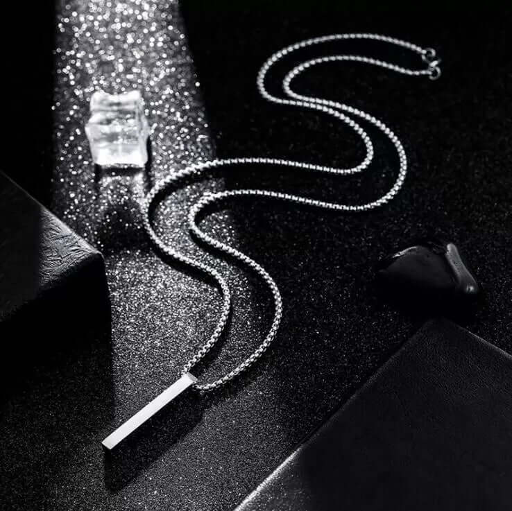 THE SLEEK (A) - Alloy Silver Pendant with  Pure Stainless Steel 24inch Round box Chain for Men, European trending Style for Men & Boy - Image 3