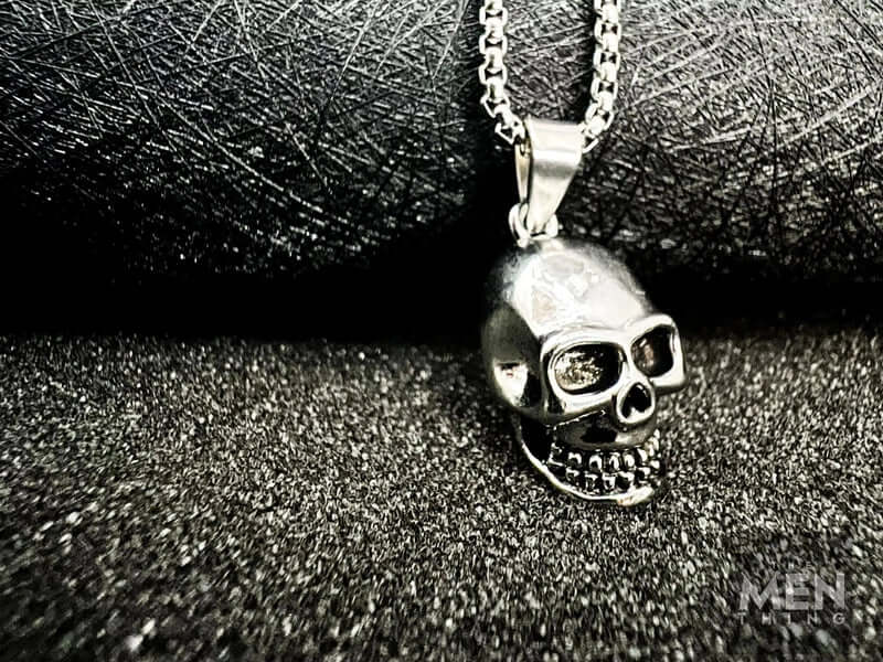 BIG SKULL 2 -  Alloy Pendant with Pure Stainless Steel 24inch Round Box Chain, American trending Style for Men & Boy - Image 5