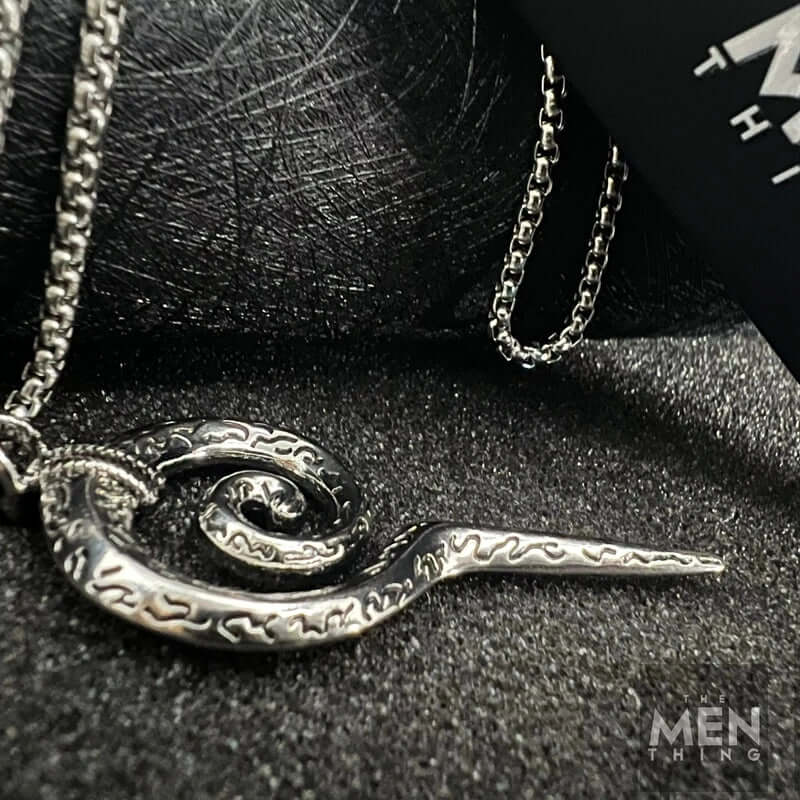 SPIRAL WEAPON  - Alloy Pendant with Pure Stainless Steel  24inch Round Box Chain, European trending Style for Men & Boy - Image 3