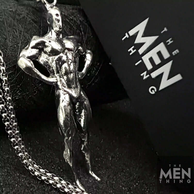 STRONG ME -  Alloy Pendant with Pure Stainless Steel  24inch Round Box Chain, American trending Style for Men & Boy - Image 4