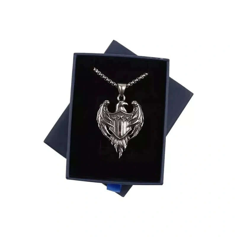 LIBERTY WINGS - Alloy The Eagle Pendant with Stainless Steel 24inch Round Box Chain, European trending for Men & Boy - Image 7