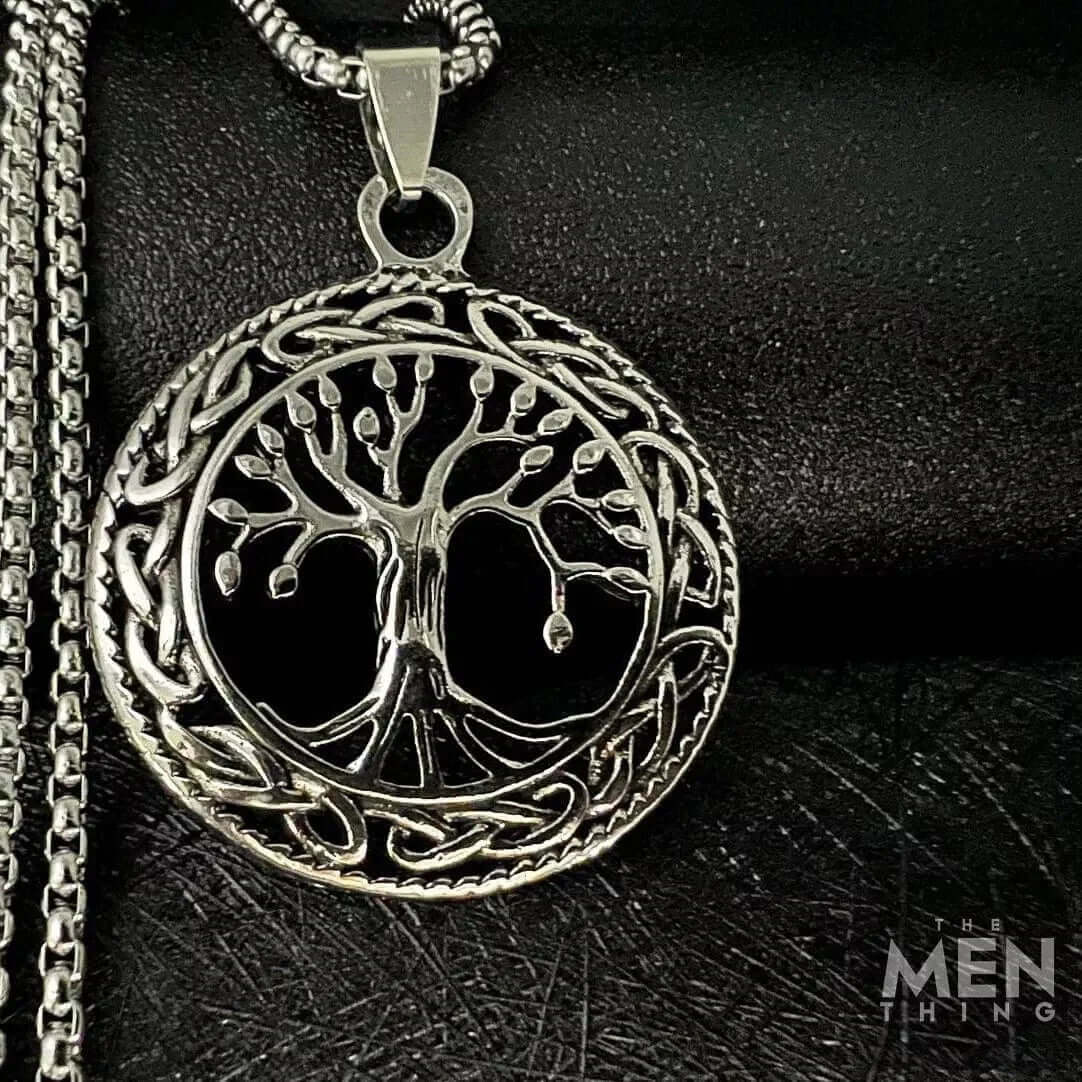TREE OF LIFE -  Alloy Pendant with Stainless Steel 24inch Round Box Chain, American trending Style for Men & Boy - Image 3