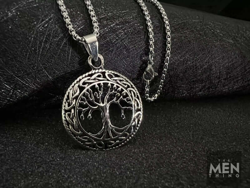 TREE OF LIFE -  Alloy Pendant with Stainless Steel 24inch Round Box Chain, American trending Style for Men & Boy - Image 5