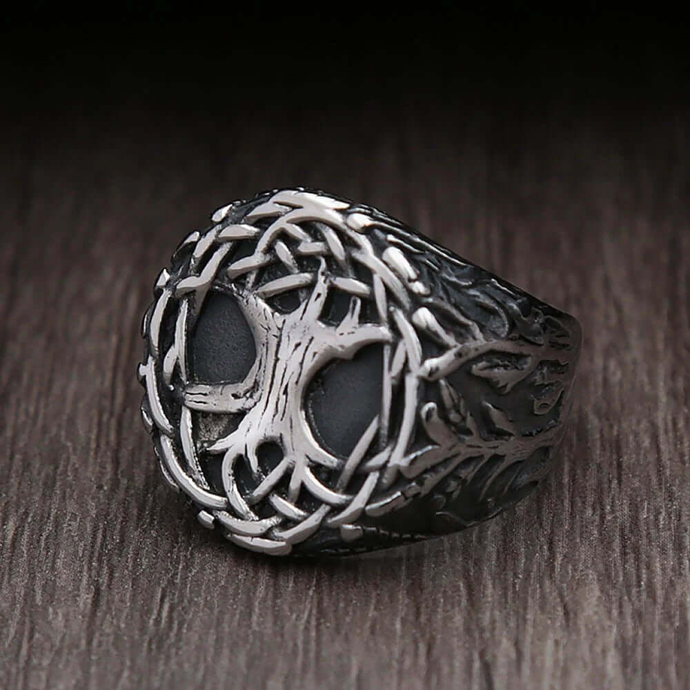 VIKING YGGDRASIL SILVER - Titanium Steel Ring for Men & Boys (Size : 22) - Image 6