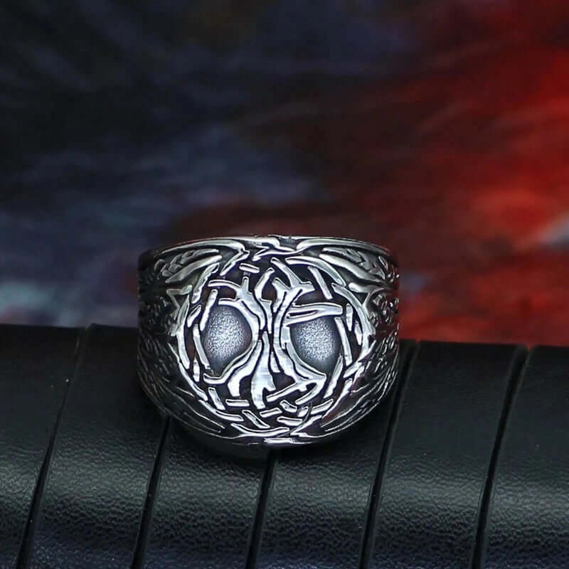 VIKING YGGDRASIL SILVER - Titanium Steel Ring for Men & Boys (Size : 22) - Image 7
