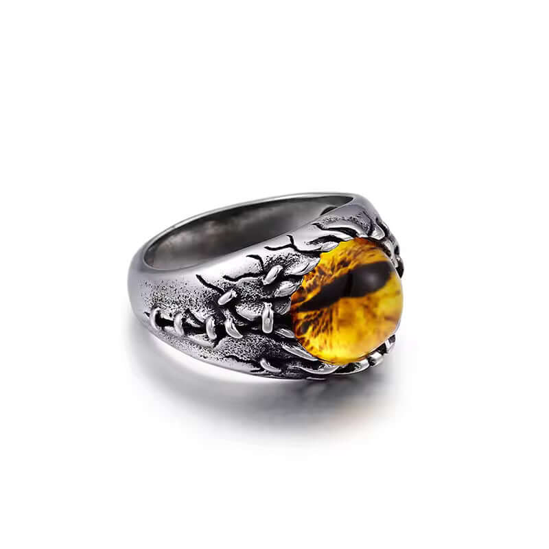 YELLOW DRAGON EYE Titanium Steel Ring for Men and Boys (Size-21) - Image 4